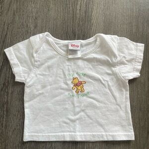 Disney Vintage Kids T-Shirt Winnie the Pooh My First Pooh Short Sleeve White 9M